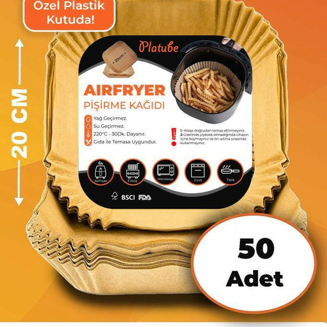 Pisirme Kagidi 50 adet Airfryer Xxl Xl Air Fryer Yagli Kagit Xiaomi Philips Tüm Markalara Uyumlu Kare.