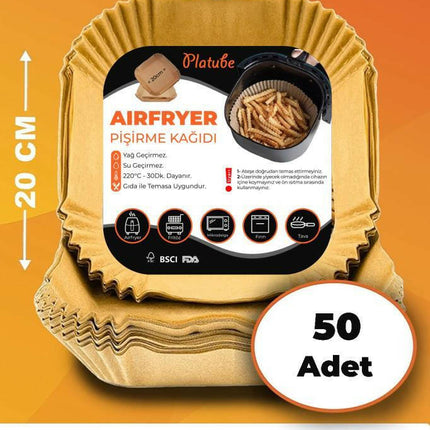 Pisirme Kagidi 50 adet Airfryer Xxl Xl Air Fryer Yagli Kagit Xiaomi Philips Tüm Markalara Uyumlu Kare.