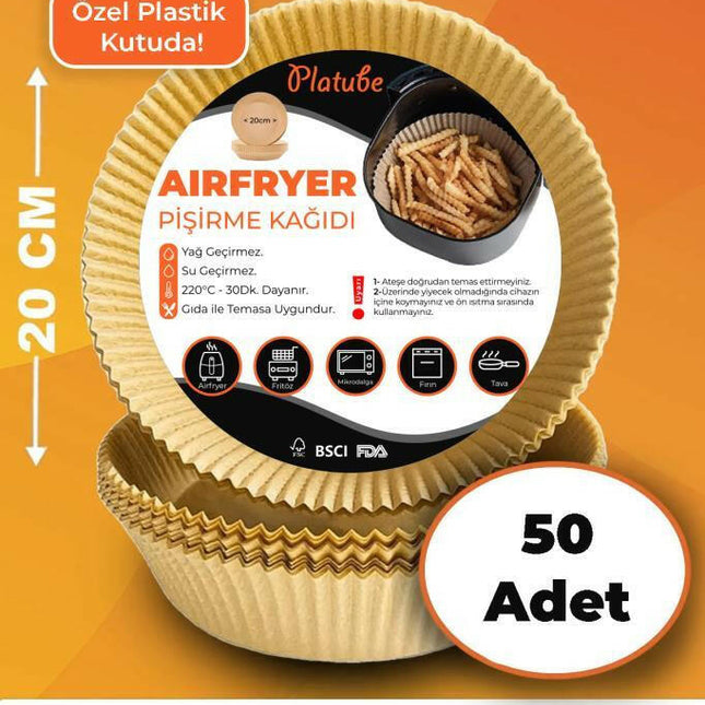 Pisirme Kagidi 50 adet Airfryer Xxl Xl Yagli Kagit Xiaomi Philips Tüm Markalara Uyumlu Yuvarlak.