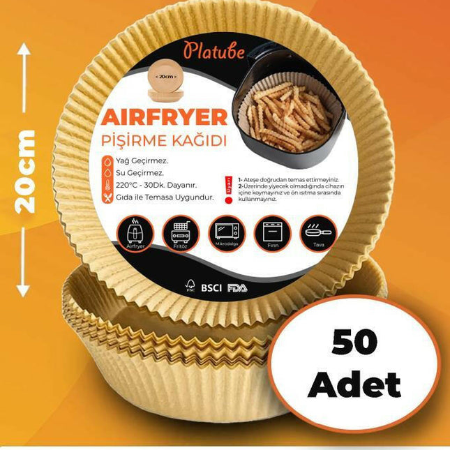 Pisirme Kagidi 50 adet Airfryer Xxl Xl Yagli Kagit Xiaomi Philips Tüm Markalara Uyumlu Yuvarlak.
