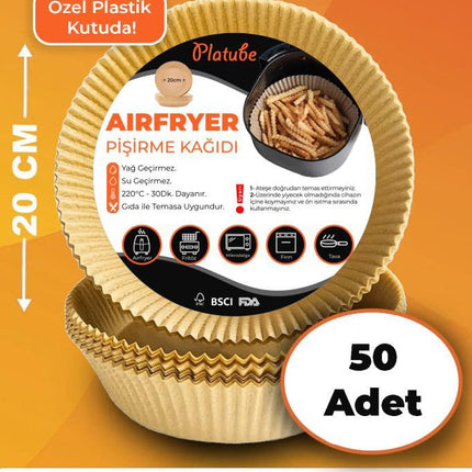 Pisirme Kagidi 50 adet Airfryer Xxl Xl Yagli Kagit Xiaomi Philips Tüm Markalara Uyumlu Yuvarlak