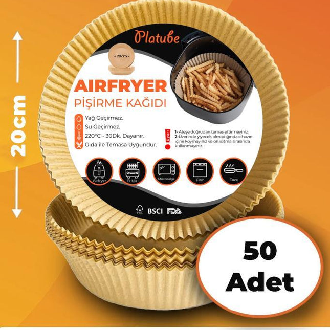 Pisirme Kagidi 50 adet Airfryer Xxl Xl Yagli Kagit Xiaomi Philips Tüm Markalara Uyumlu Yuvarlak