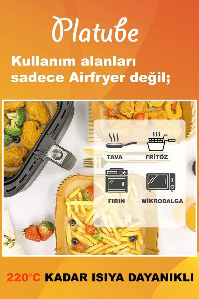 Pisirme Kagidi 50 adet Airfryer Xxl Xl Yagli Kagit Xiaomi Philips Tüm Markalara Uyumlu Yuvarlak