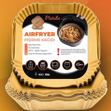 Pisirme Kagidi 50 adet Airfryer Yagli Kagit Xiaomi Philips Air Fryer Tüm Markalara Uyumlu Kare