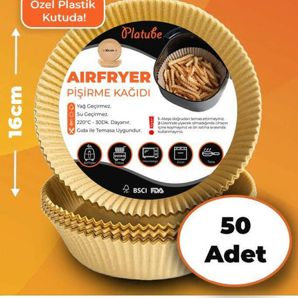 Pisirme Kagidi 50 adet Airfryer Yagli Kagit Xiaomi Philips Air Fryer Tüm Markalara Uyumlu Yuvarlak.