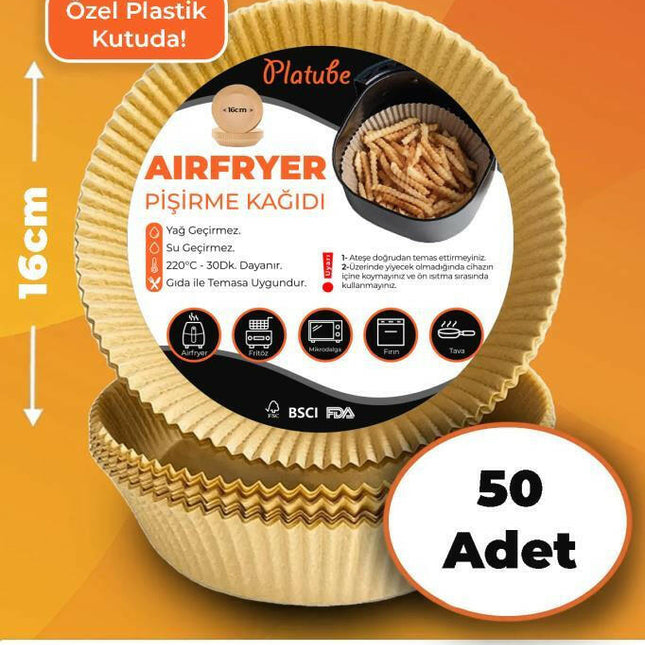 Pisirme Kagidi 50 adet Airfryer Yagli Kagit Xiaomi Philips Air Fryer Tüm Markalara Uyumlu Yuvarlak.