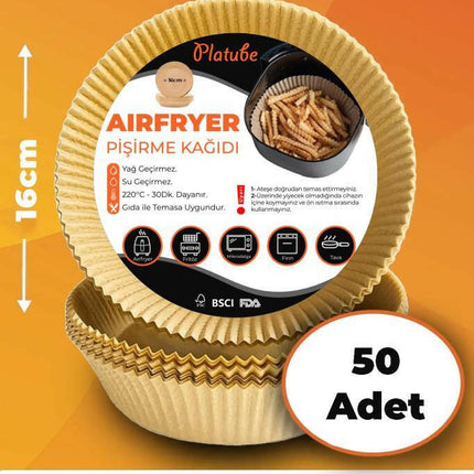 Pisirme Kagidi 50 adet Airfryer Yagli Kagit Xiaomi Philips Air Fryer Tüm Markalara Uyumlu Yuvarlak.