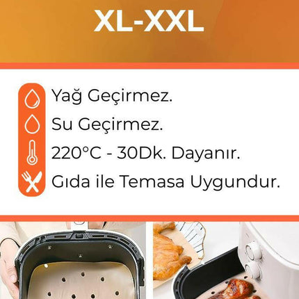 Pisirme Kagidi 50 adet Kare Delikli Airfryer Yagli Kagit Xiaomi Philips Tüm Markalara Uyumlu.