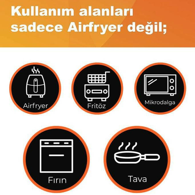 Pisirme Kagidi 50 adet Yuvarlak Delikli Airfryer Yagli Kagit Xiaomi Philips Tüm Markalara Uyumlu.