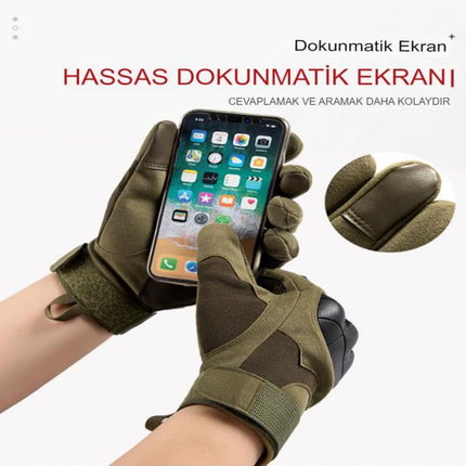 Profesyonel Korumalı Motosiklet Eldiveni Su Rüzgar Geçirmez Elastik Üs Kalite Malzeme Siyah