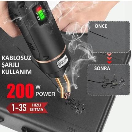 200 Watt 5000 Mah Batarya Desteği Şarjlı Tampon Plastik Parça Tamir Kaynak Makinesi 600 Uç