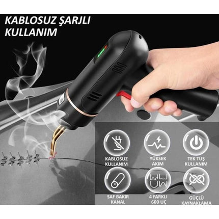 200 Watt 5000 Mah Batarya Desteği Şarjlı Tampon Plastik Parça Tamir Kaynak Makinesi 600 Uç