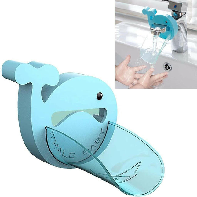 Sevimli Balina Çocuklar İçin Eğitici Musluk Uzatma Başlığı Mavi.