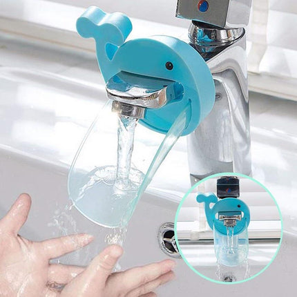 Sevimli Balina Çocuklar İçin Eğitici Musluk Uzatma Başlığı Mavi.