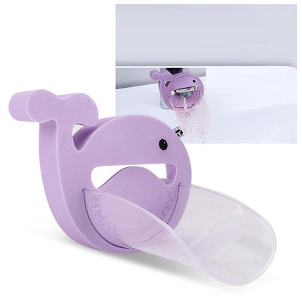Sevimli Balina Çocuklar İçin Eğitici Musluk Uzatma Başlığı Mor.