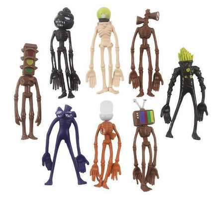 Siren Kafa 8 Adet (10-12) Cm Aksiyon Figürü Siren Head Korku Şekil.