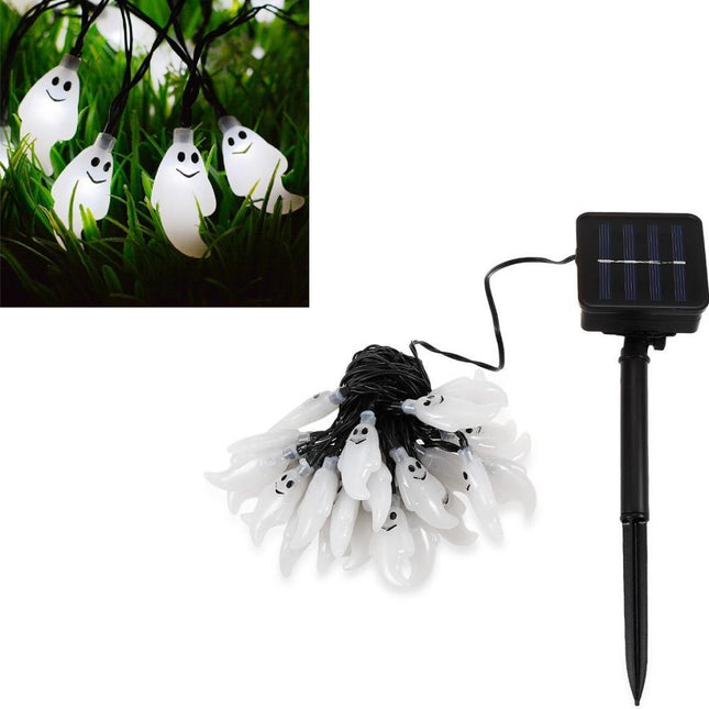 Solar 30Led Ampül 8 Mod 4Mt Güneş Enerjili Dış Bahçe Aydınlatma Dekorasyon Haloween Beyaz Işık
