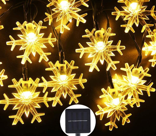 Solar 30Led Ampül 4Mt 8 Mod Güneş Enerjili Dış Bahçe Aydınlatma Dekorasyon Kartanesi Sıcak beyaz