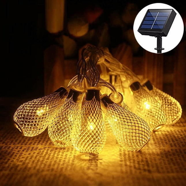 Solar 30Led Ampül 4Mt 8 Mod Metal Güneş Enerjili Bahçe Aydınlatma Dekorasyon Günışığı.