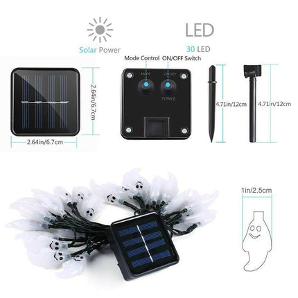 Solar 30Led Ampül 8 Mod 4Mt Güneş Enerjili Dış Bahçe Aydınlatma Dekorasyon Haloween Beyaz Işık.