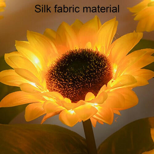 2'li Peyzaj Lamba Ayçiçeği Desen Parti Dekor Plastik Villa Topluluk Dekorasyon Bahçe Işıkları Açık.