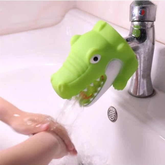 Timsah Figürlü Çocuklar İçin Eğitici Musluk Uzatma Başlığı