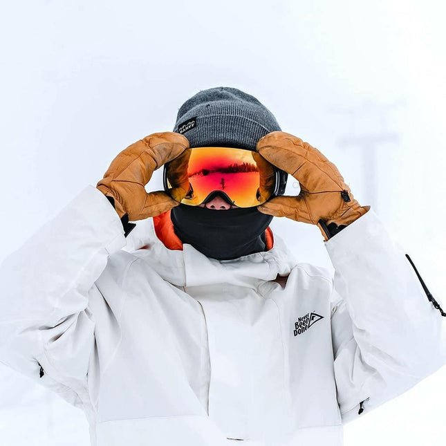 UV400 Korumalı Anti-Sis Çift Katman Orange Lens Snowboard Kayak Gözlüğü.