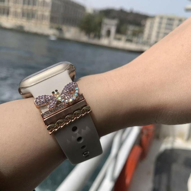 Watch Uyumlu Kelebek Figürlü Saat Kordon Charm Aksesuar Renk.