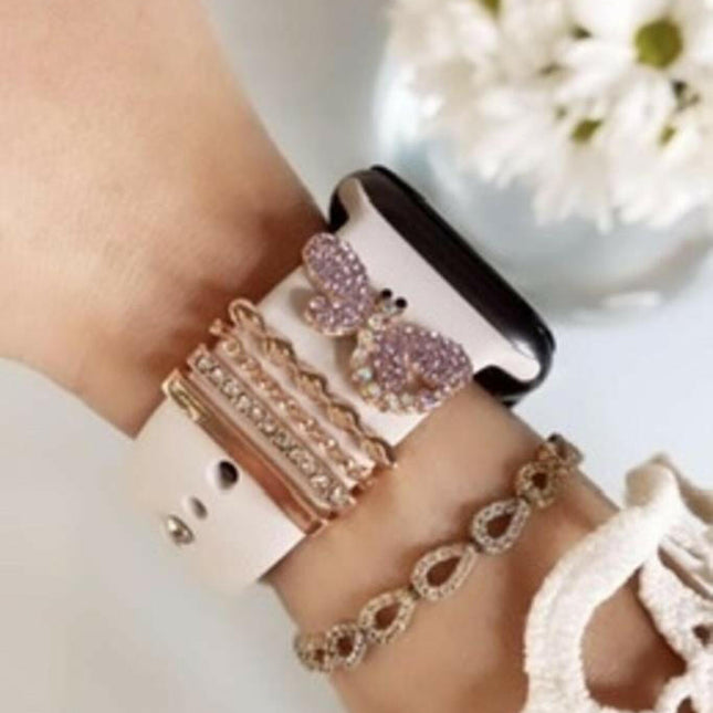 Watch Uyumlu Kelebek Figürlü Saat Kordon Charm Aksesuar Renk.