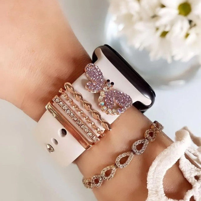 Watch Uyumlu Kelebek Figürlü Saat Kordon Charm Aksesuar Renk.