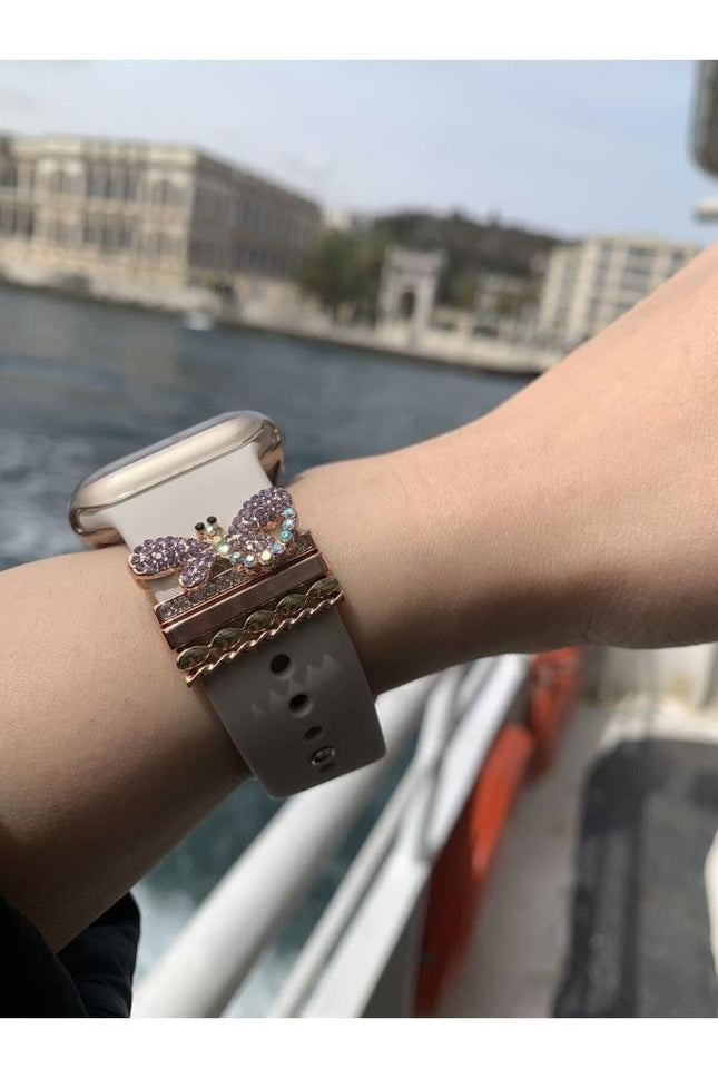 Watch Uyumlu Kelebek Figürlü Saat Kordon Charm Aksesuar Renk