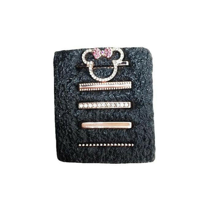 Watch Uyumlu Minnie Figürlü Zirkon Taşlı Saat Kordon Charm Aksesuar Gold Renk.