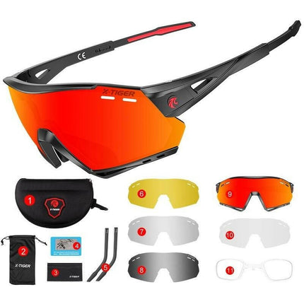 X-Tiger Polarize Unisex Bisiklet Gözlüğü 5 Lens.