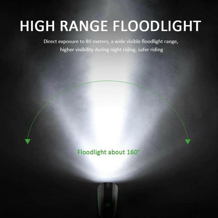 XML-T6 LED 1200 Mah Su Geçirmez Far Kornalı Bisiklet Feneri.