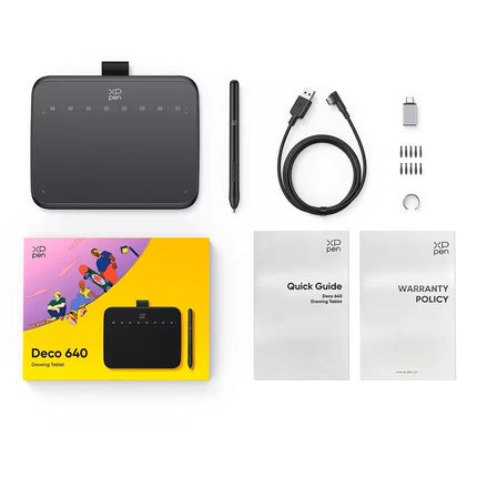 XP-Pen Deco 640 Grafik Tablet 16K 8 Tuş 60° Eğim OSU Android/Windows/Mac.