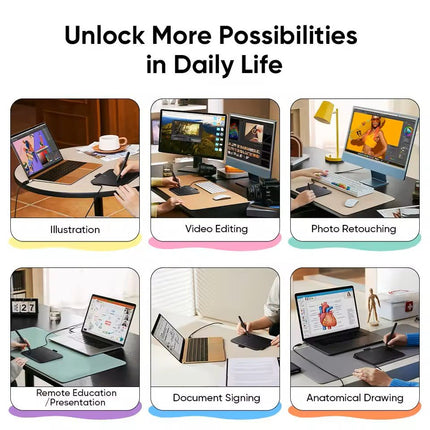 XP-Pen Deco 640 Grafik Tablet 16K 8 Tuş 60° Eğim OSU Android/Windows/Mac.