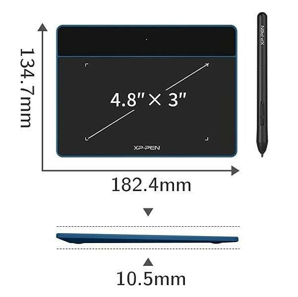 XP-Pen Deco Fun XS Mavi Grafik Tablet Android Mac Linux Windows Chrome OS.