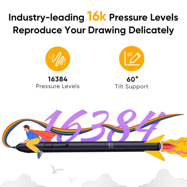 XP-Pen Deco 640 Grafik Tablet 16K 8 Tuş 60° Eğim OSU Android/Windows/Mac