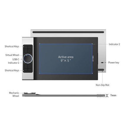 Xp-Pen Deco Pro SW BT5.0 Wireless 9" x 5" Grafik Tablet Android Mac Windows Uyumlu