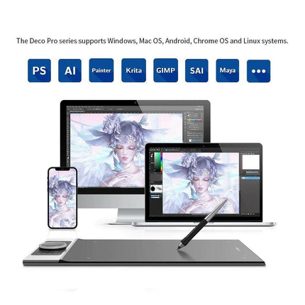 Xp-Pen Deco Pro SW BT5.0 Wireless 9" x 5" Grafik Tablet Android Mac Windows Uyumlu.