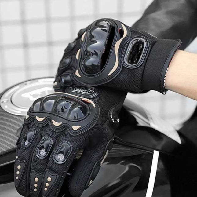 Motosiklet Eldiveni Avuç Içi Korumalı Dokunmatik Uzun Siyah Motor Eldiven Kemik Motorcu Eldiveni